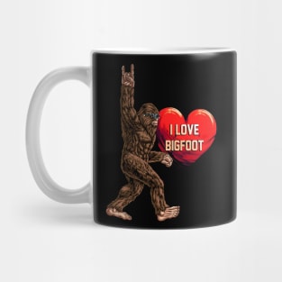 I Love Bigfoot Valentines Day Shirt Funny Heart Sasquatch Mug